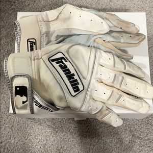 Franklin White Batting Gloves